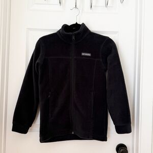 Kids Columbia Full Zip Fleece Jacket Winter Casual in Black Size Medium (10-12)